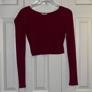 Red Cropped Long Sleeve